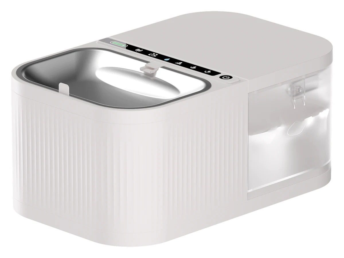 GFBGFB S20 smart pet water fountain, Pearl White, front angle